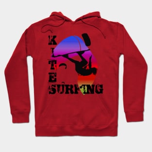 Kite Surfing WIth Freestyle Kitesurfer And Kite 4 Hoodie